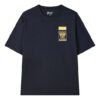Bedrucktes, locker sitzendes Kurzarm-Shirt in Blau