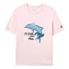 Dolphin Printing Freizeit-Sport-Shorts mit kurzen Ärmeln, rosa