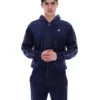Fila Italo Velours-Hoodie in Marineblau