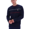 Fila Kallum-Pullover mit Rundhalsausschnitt und Waffelstruktur in Marineblau