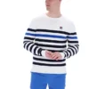 Gestreiftes Rakulan-Häkel-Sweatshirt
