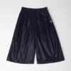 Mitternachtsblaue Plissee-Hose mit ausgestelltem Bein