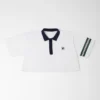 Off-White-Polo in verkürzter, ausgestelltem Schnitt mit kontrastierendem Kragen