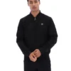 Schwarze „Dean“-Jacke aus Kunstwildleder mit durchgehendem Reißverschluss