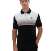 Schwarzes Paco-Velours-Polohemd mit Reißverschluss