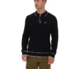 Schwarzes Sully Langarm-Polohemd