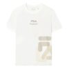 T-Shirt mit Logo-Print in lockerer Passform „White Beige“