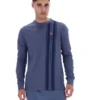 Vintage-Indigo-Denim-Langarm-Streifen-Oberteil