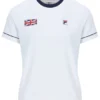Weißes Damen-Tennis-GB-T-Shirt