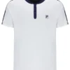 Weißes Herren-Tennis-T-Shirt mit Henry-Ausschnitt