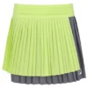 Zitronengelb – Plissierter Wickel-Tennisrock für Damen
