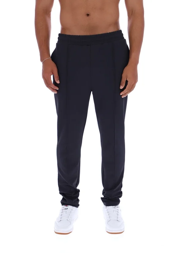 Anthrazitfarbene Molveno Pin-Tuck-Hose mit schmalem Bein