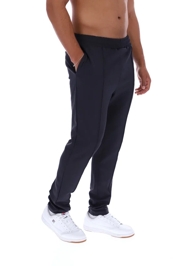 Anthrazitfarbene Molveno Pin-Tuck-Hose mit schmalem Bein