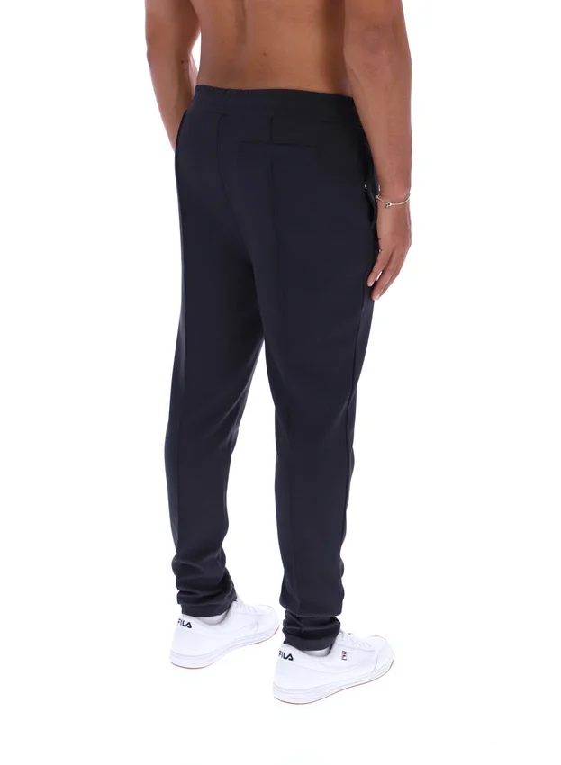 Anthrazitfarbene Molveno Pin-Tuck-Hose mit schmalem Bein