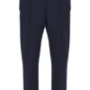 Anthrazitfarbene Molveno Pin-Tuck-Hose mit schmalem Bein