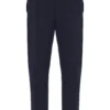 Anthrazitfarbene Molveno Pin-Tuck-Hose mit schmalem Bein