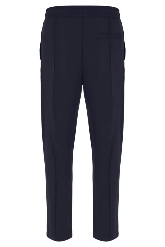 Anthrazitfarbene Molveno Pin-Tuck-Hose mit schmalem Bein