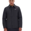 Anthrazitfarbenes, leicht wattiertes, gestepptes Overshirt von Malcolm