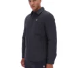 Anthrazitfarbenes, leicht wattiertes, gestepptes Overshirt von Malcolm