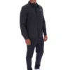 Anthrazitfarbenes, leicht wattiertes, gestepptes Overshirt von Malcolm