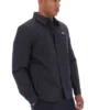 Anthrazitfarbenes, leicht wattiertes, gestepptes Overshirt von Malcolm