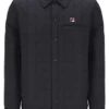 Anthrazitfarbenes, leicht wattiertes, gestepptes Overshirt von Malcolm