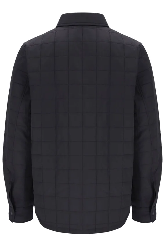 Anthrazitfarbenes, leicht wattiertes, gestepptes Overshirt von Malcolm