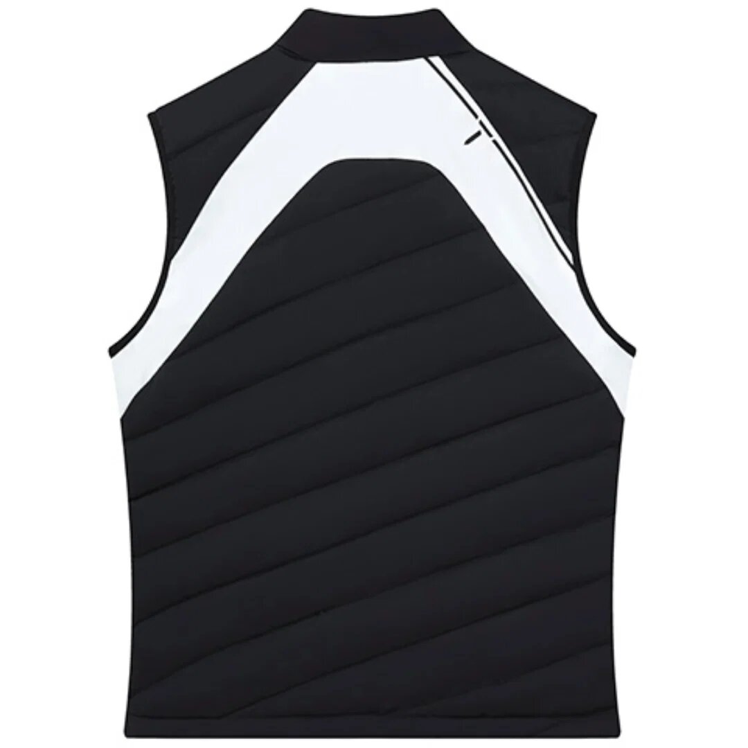 Athletics bedruckte Stehkragen-Daunenweste „Black White“