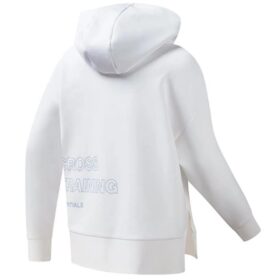 Athletics Split Hem Asymmetric Hoodie „Weiß Blau“