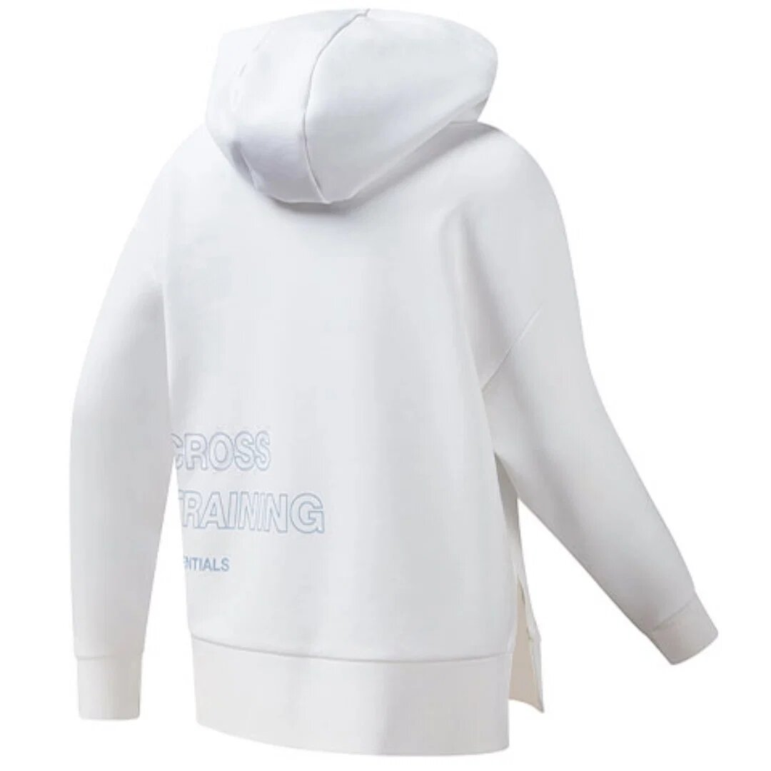 Athletics Split Hem Asymmetric Hoodie „Weiß Blau“