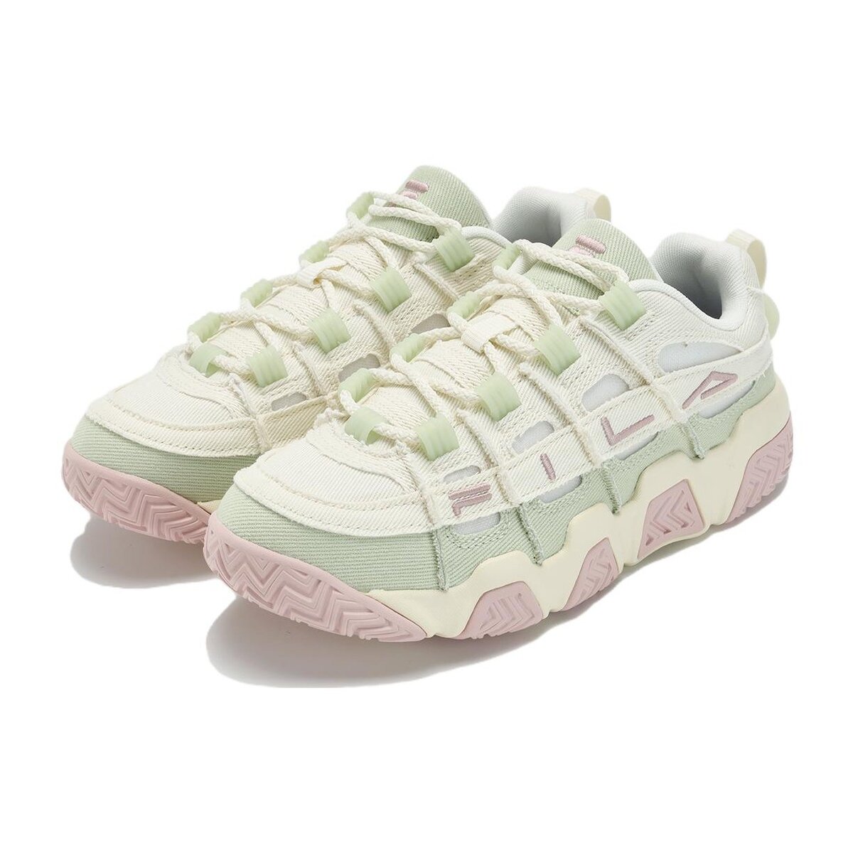 Barricade-Basketballschuhe „Weiß, Grün, Rosa“