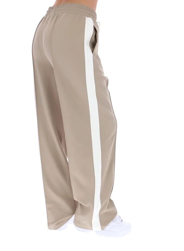 Beigefarbene Chiara Smart-Hose mit geradem Bein