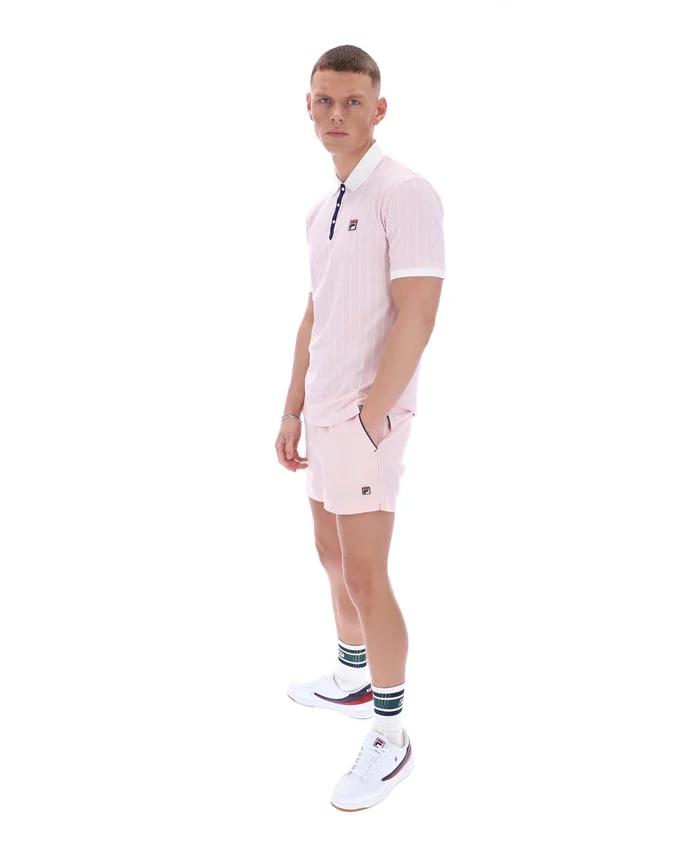 Blassrosa BB1 Classic Vintage gestreiftes Polohemd