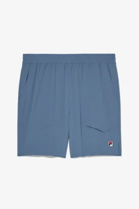 Blaue Tennis-Court-Shorts aus gewebtem Stoff