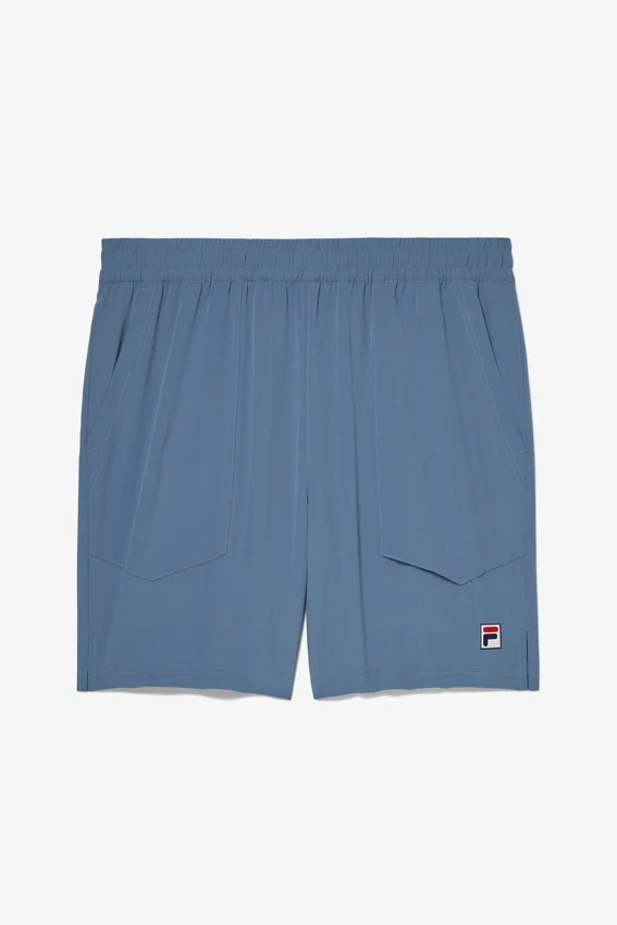 Blaue Tennis-Court-Shorts aus gewebtem Stoff