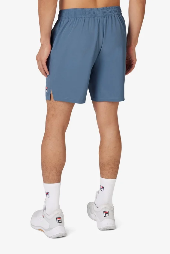 Blaue Tennis-Court-Shorts aus gewebtem Stoff
