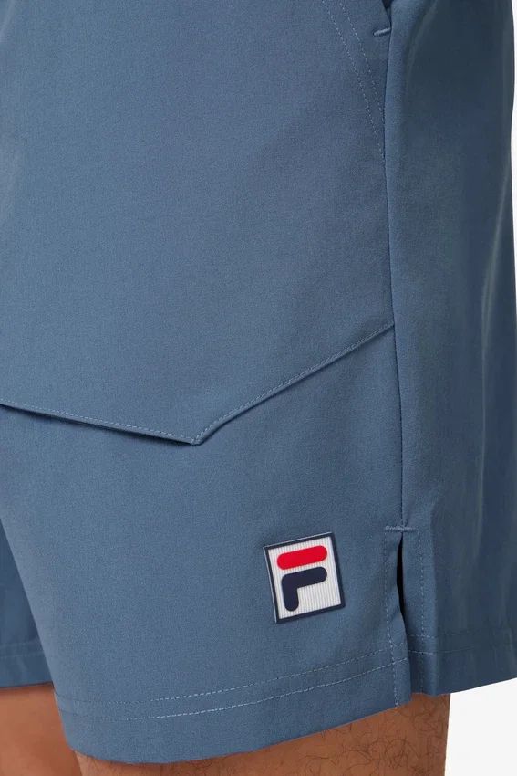 Blaue Tennis-Court-Shorts aus gewebtem Stoff