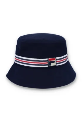 Blauer Bucket-Hut mit Heritage-Streifen