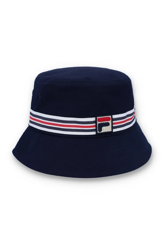 Blauer Bucket-Hut mit Heritage-Streifen