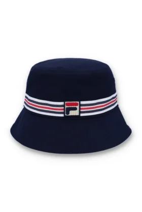 Blauer Bucket-Hut mit Heritage-Streifen
