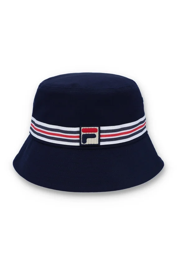 Blauer Bucket-Hut mit Heritage-Streifen