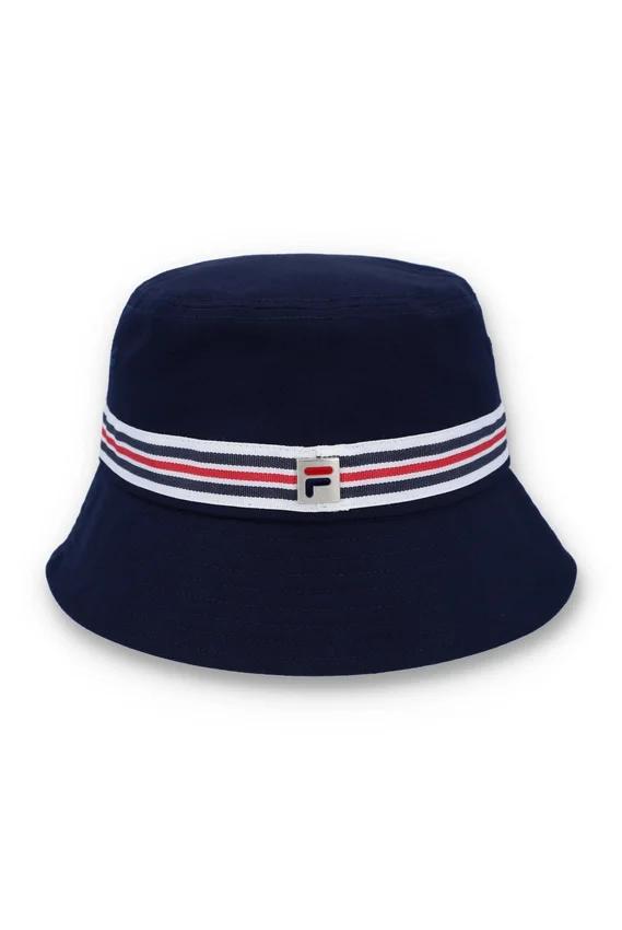 Blauer Bucket-Hut mit Heritage-Streifen