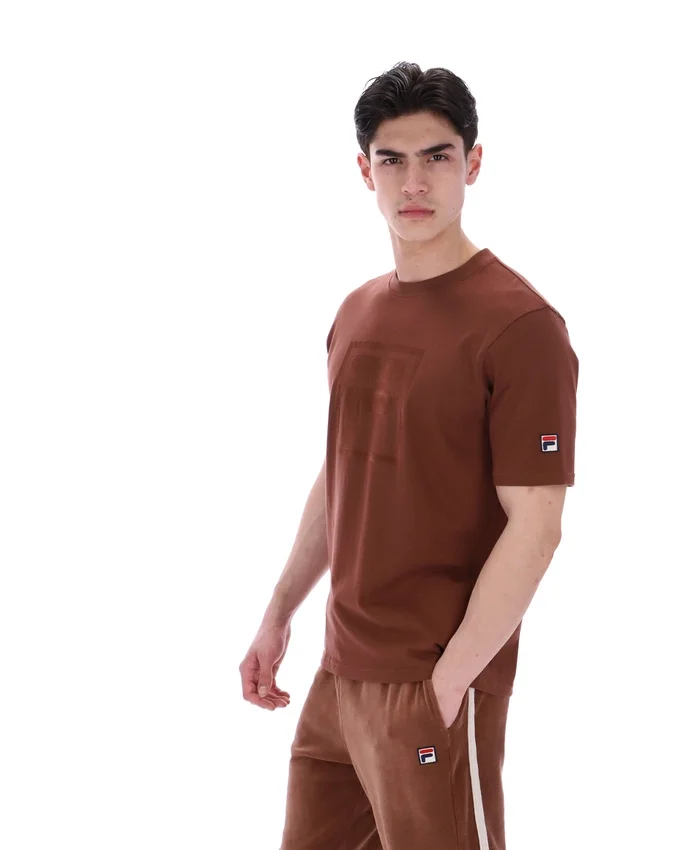 Cappuccino-farbenes Pepe-T-Shirt mit Flock-Logo