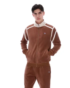 Cappuccino Gabriele Trainingsjacke mit Kontrasteinsätzen