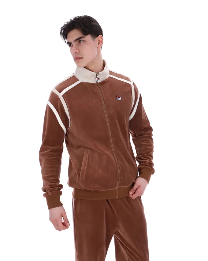 Cappuccino Gabriele Trainingsjacke mit Kontrasteinsätzen