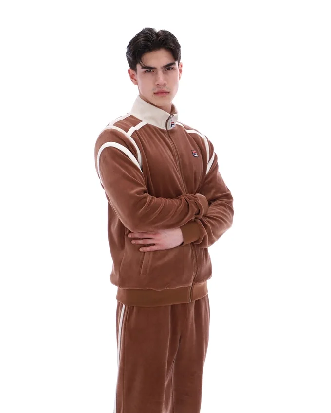 Cappuccino Gabriele Trainingsjacke mit Kontrasteinsätzen
