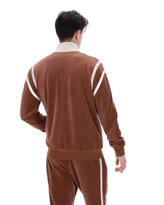 Cappuccino Gabriele Trainingsjacke mit Kontrasteinsätzen