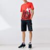 Casual-Sportshorts aus Strick mit Alphabet-Logo, Blau