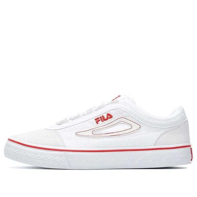 Classic Boarder Skateboard-Stoffschuhe Weiß/Rot