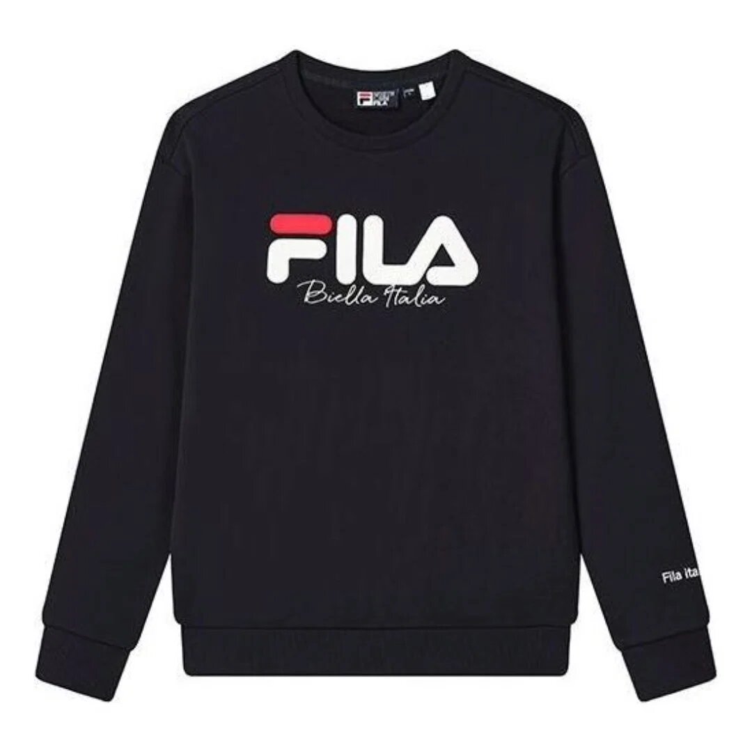 Classic Logo Crew-Pullover „Schwarz-Weiß“
